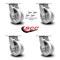 Service Caster 5 Inch V Groove Semi Steel Swivel Caster Set with Roller Bearing and Swivel Lock SCC-30CS520-VGR-BSL-4 - alternate 4